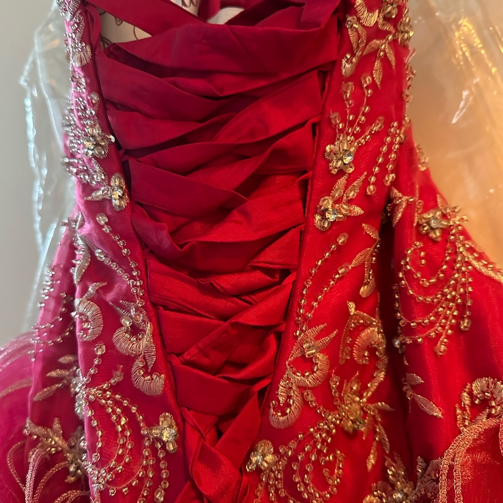 Pink Royal Ball Girls Gown Size 10 with jacket and slip like new - Picture 3 of 10